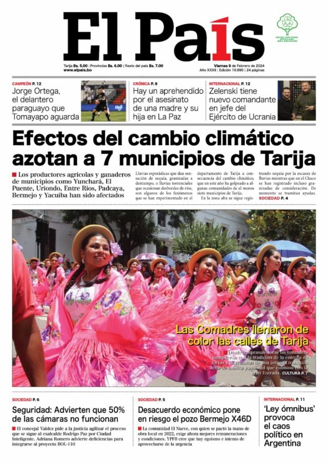 Efectos del cambio climático azotan a 7 municipios de Tarija