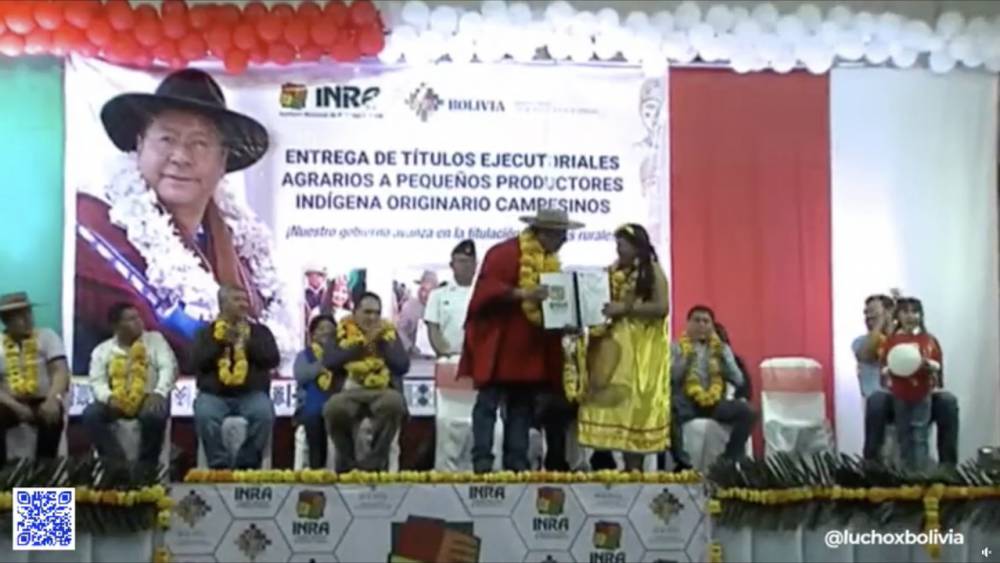 Presidente de Bolivia entregará títulos de tierra a familias campesinas en Tarija