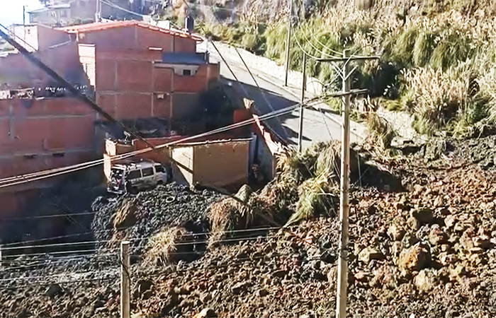 Deslizamiento de tierras en Alto Tacagua: emergencia en el Macrodistrito de Cotahuma.