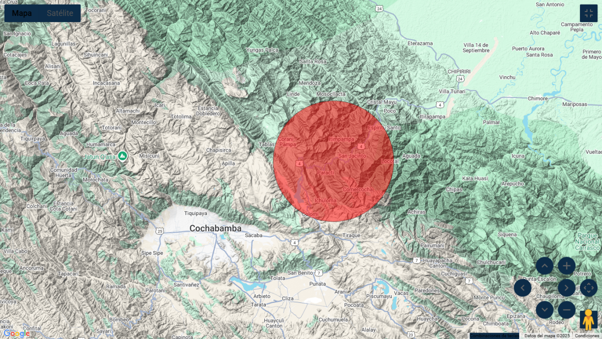 Temblor de magnitud 4.8 sacude Cochabamba y se extiende a otras regiones sin reportar daños