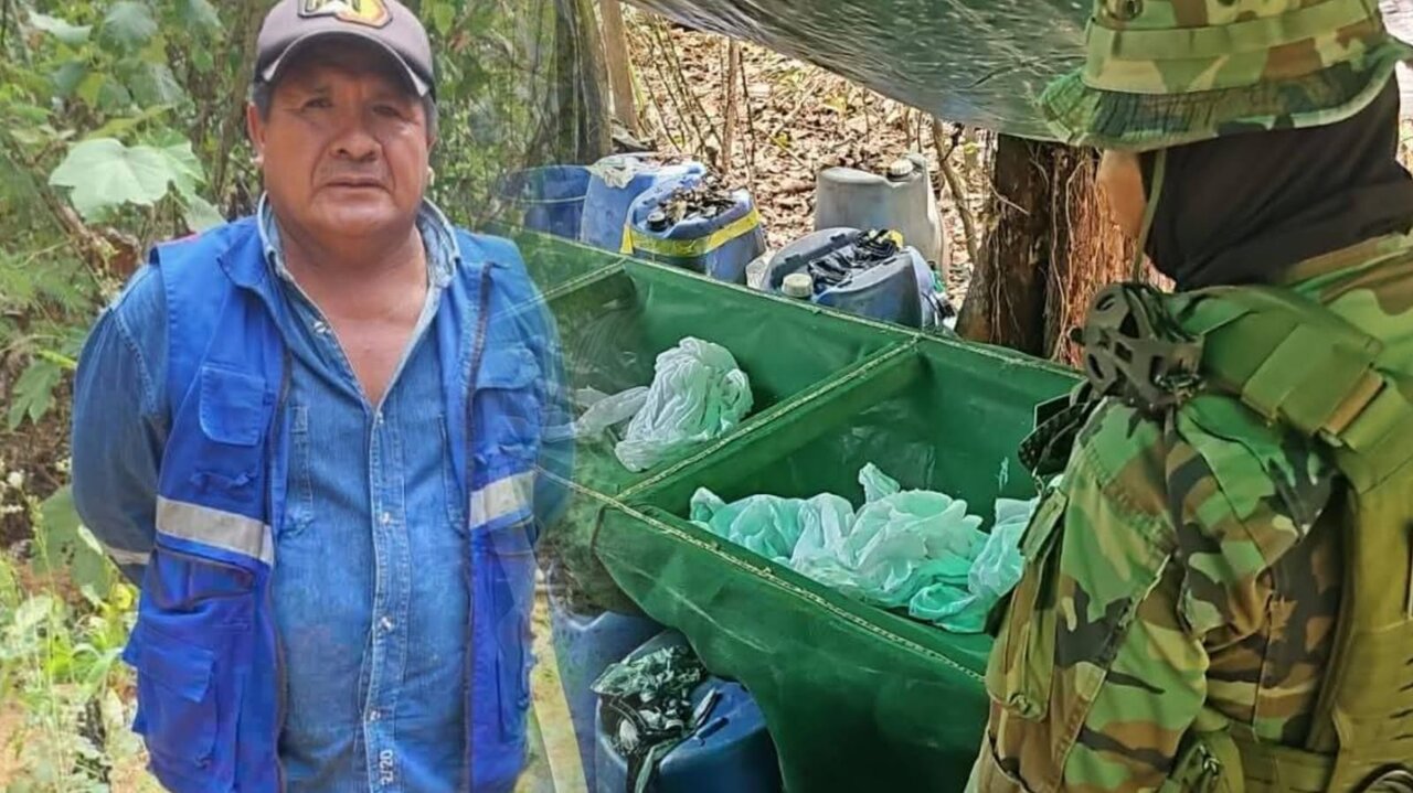 Ex Zar Antidrogas de Evo Morales Felipe Cáceres Capturado en Fábrica de Cristalización de Cocaína