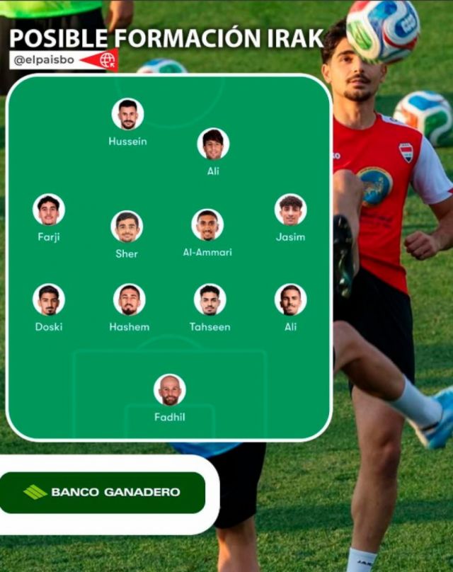 Irak perfila su alineación titular para enfrentar a Bolivia en repechaje