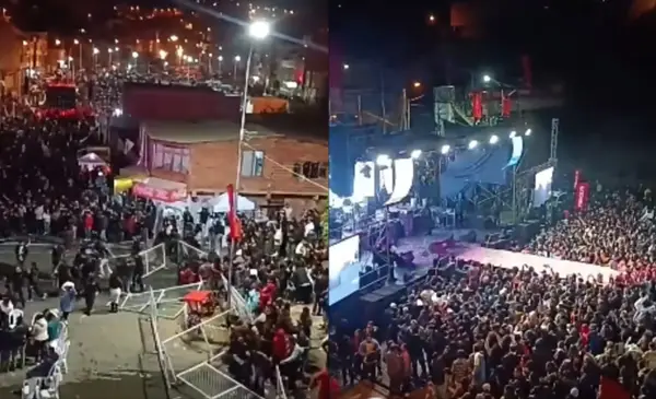 Tensión en la serenata del 25 de Mayo en Sucre tras desborde de seguridad durante presentación de Alcoholika