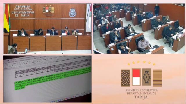 Asamblea Legislativa de Tarija aprueba nueva Ley de Organización del Ejecutivo y crea Secretaría de Turismo