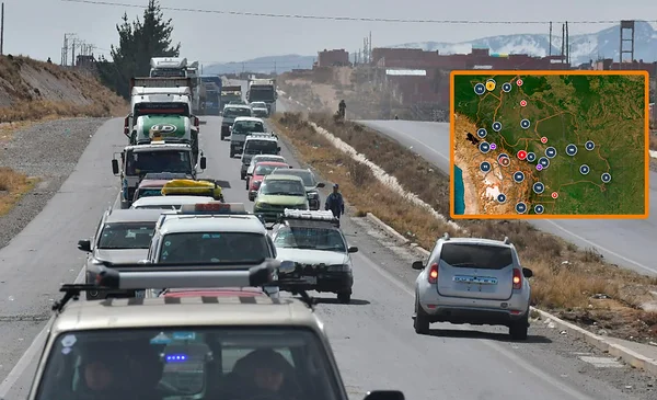 Cochabamba y Oruro mantienen puntos activos de bloqueo; autoridades llaman a consultar mapa vial actualizado Cochabamba y Oruro mantienen puntos activos de bloqueo; autoridades llaman a consultar mapa vial actualizado