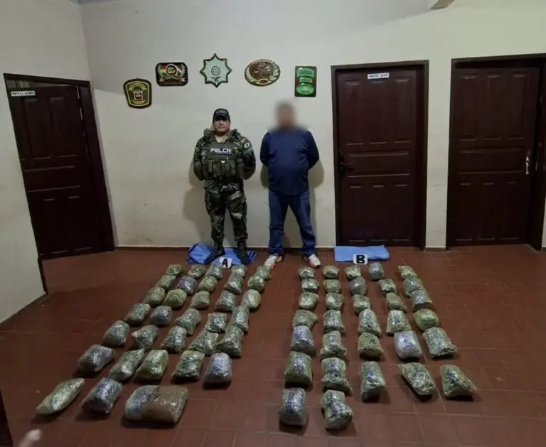 Felcn incauta 65 paquetes de marihuana en operativo en la frontera con Brasil